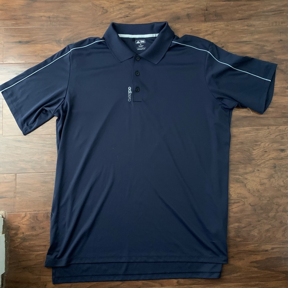 Short sleeve navy blue polo golf shirt- adizero